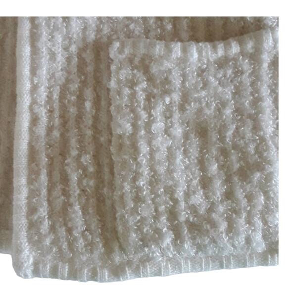 Vintage Womens Sz L Pockets Ivory 90s Granny Core Fairy Open Front Y2K Cardigan - Picture 6 of 8